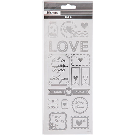 Stwórcy Creativ Company Stickers Silver Love, 1 arkusz