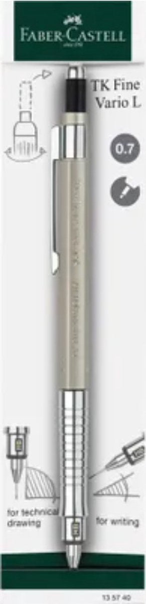 Ołówek automatyczny Faber-castell - tk-fine vario l - szerokość linii 0,7 mm - twardość hb - szampańskie złoto - fc-135740