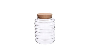Terrarium rib glass ø11 h.14cm w.cork