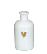 Ideas 4 seasons riga vaas glas wit met gouden hart ø7xh12cm