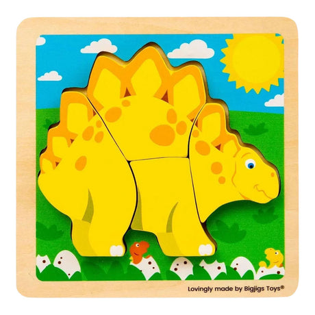 Bigjigs drewniane puzzle w kształcie stegozaura - 4 szt.