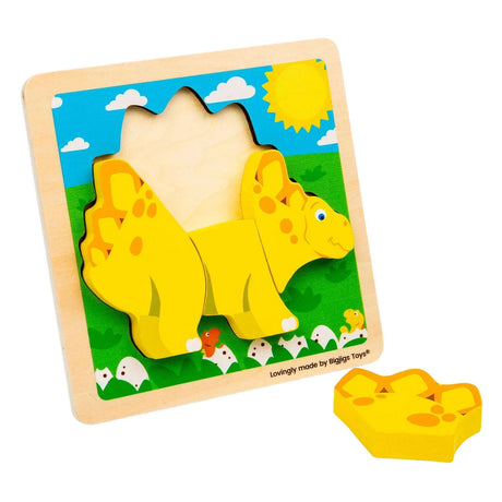 Bigjigs drewniane puzzle w kształcie stegozaura - 4 szt.