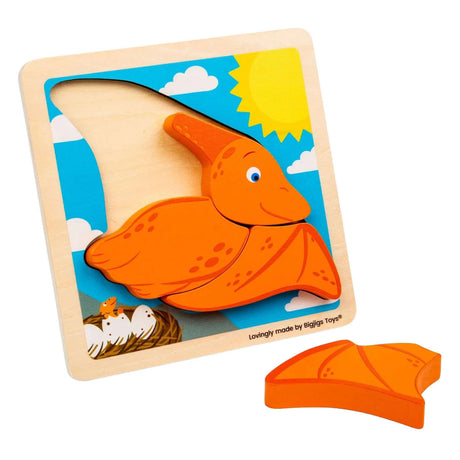 Puzzle drewniane Bigjigs pterodaktyl - 4 szt.