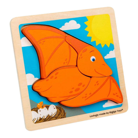 Puzzle drewniane Bigjigs pterodaktyl - 4 szt.