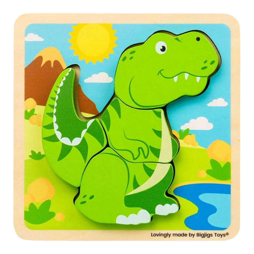 Puzzle drewniane Bigjigs T-Rex - 4 szt.