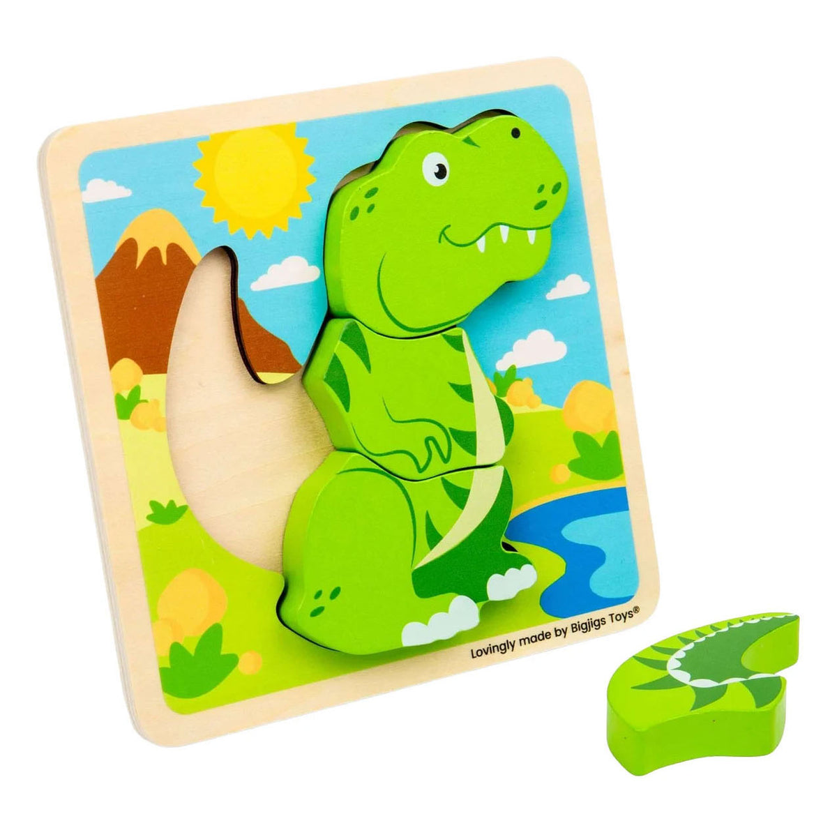 Puzzle drewniane Bigjigs T-Rex - 4 szt.