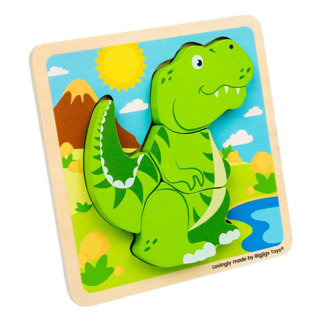 Puzzle drewniane Bigjigs T-Rex - 4 szt.