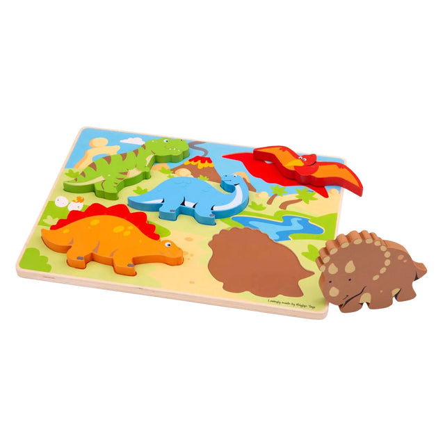 Bigjigs drewniane puzzle dinozaur - 5 szt.