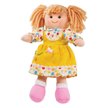 Bigjigs Toys lalka materiałowa stokrotka - bigjigs - lalka dziewczynka w żółtej sukience - 28 cm