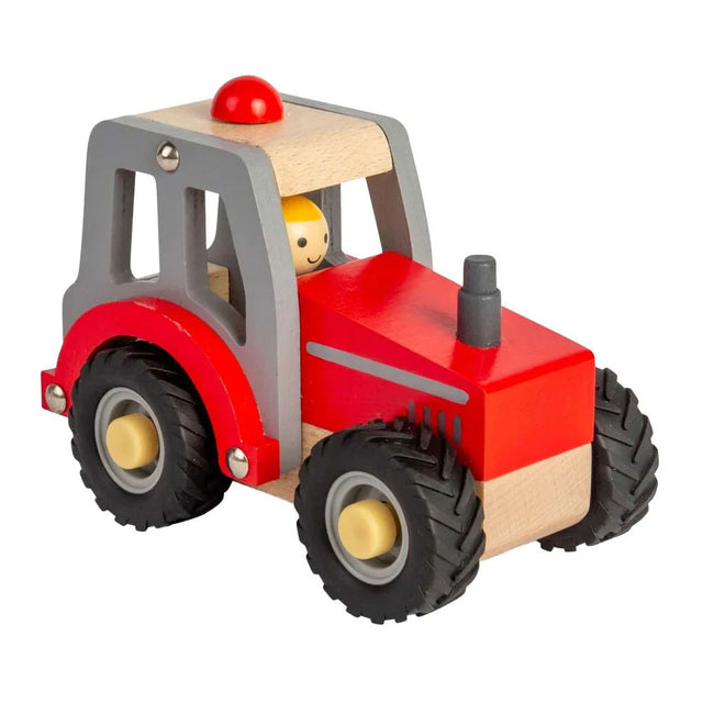 Drewniany czerwony traktor Bigjigs
