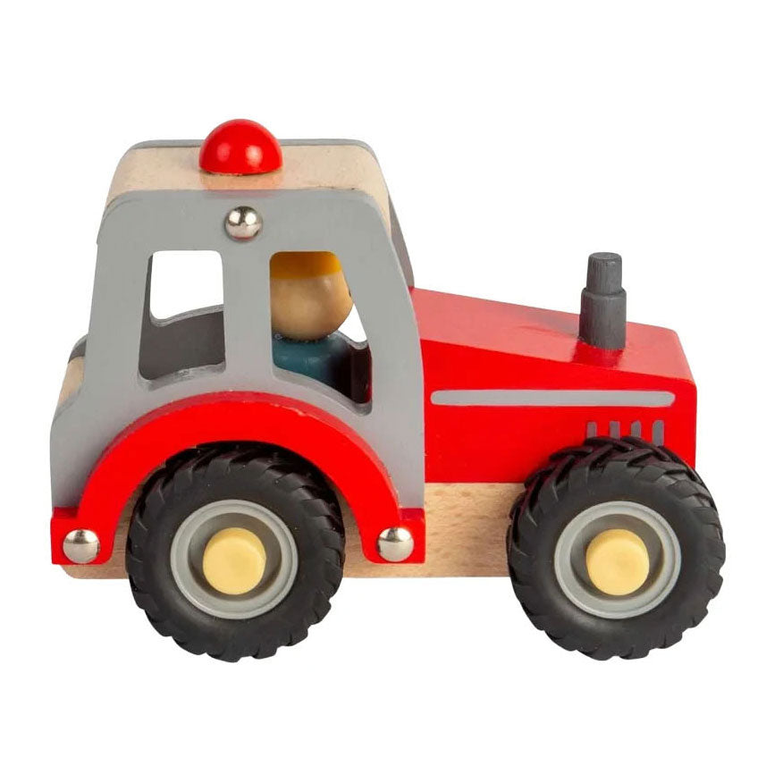 Drewniany czerwony traktor Bigjigs