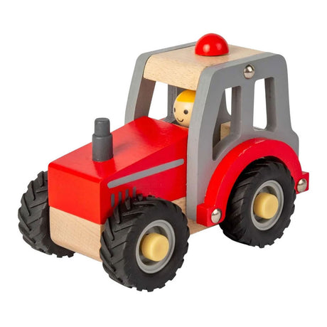 Drewniany czerwony traktor Bigjigs
