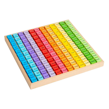Tabele Bigjigs do nauki matematyki - - drewniana rama z klockami - od 1 do 12