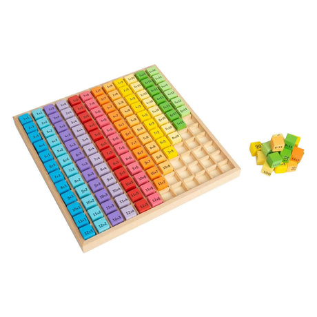 Tabele Bigjigs do nauki matematyki - - drewniana rama z klockami - od 1 do 12