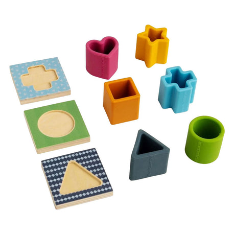 Puzzle Bigjigs w kształcie drewna i silikonu - 13 elementów.