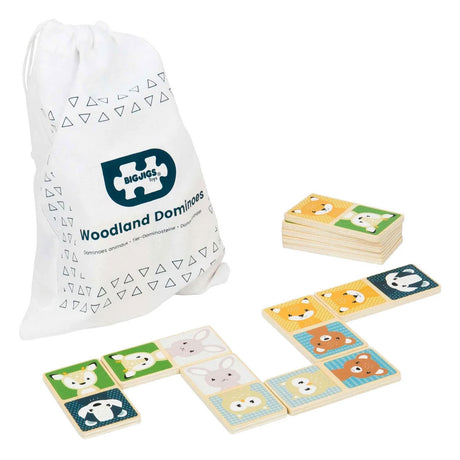Bigjigs drewniane domino z dzikimi zwierzętami