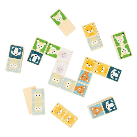 Bigjigs drewniane domino z dzikimi zwierzętami