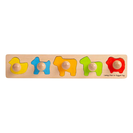 Bigjigs drewniane puzzle ze zwierzętami - 5 szt.