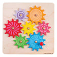 Puzzle z drewnianymi zębatkami Bigjigs - 7 elementów.