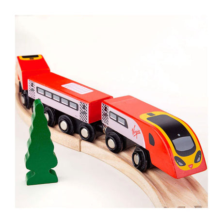 Bigjigs drewniany pociąg Virgin Pendolino - 5 szt.