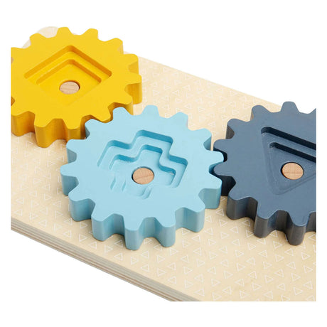 Puzzle z drewnianymi zębatkami Bigjigs Biegun Północny - 10 sztuk.