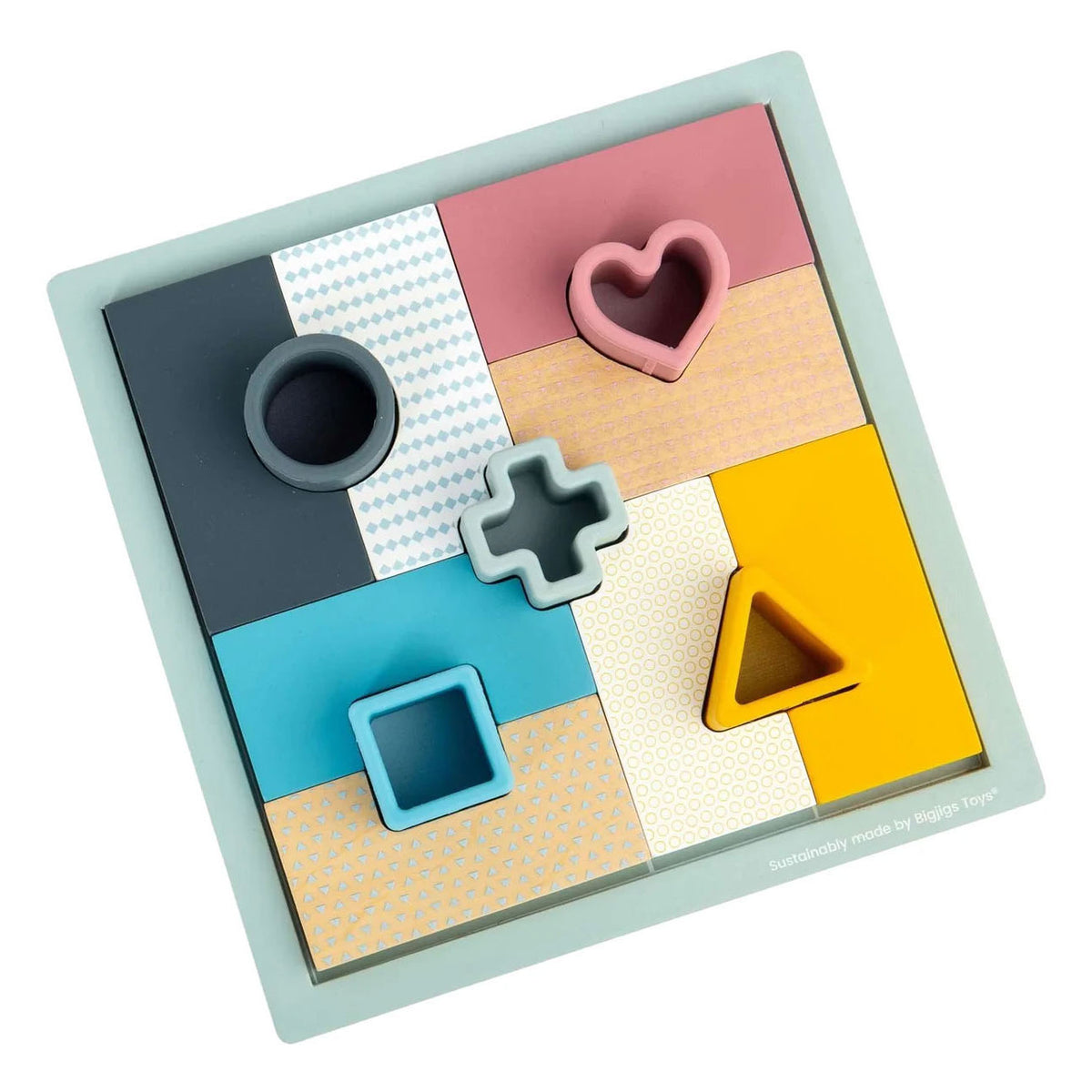 Puzzle drewniane Bigjigs - mozaika - 14 szt.