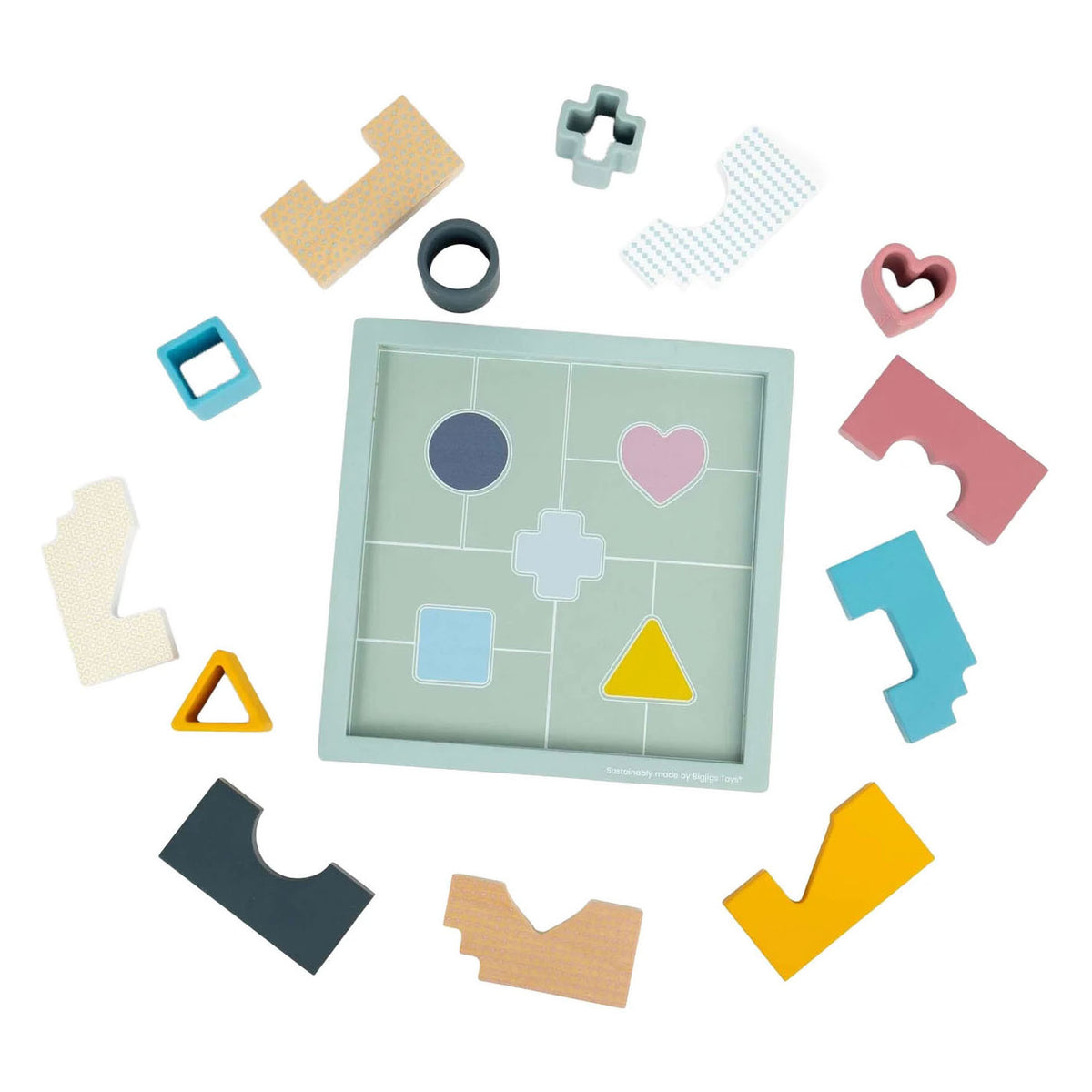 Puzzle drewniane Bigjigs - mozaika - 14 szt.
