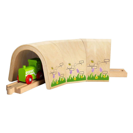 Drewniany tunel kolejowy Bigjigs - 3 części.