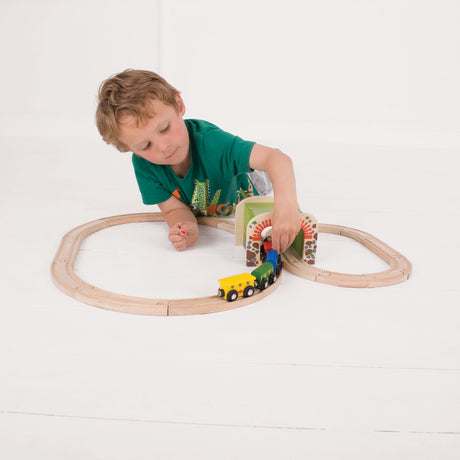 BigJigs drewniane szyny - podwójny tunel