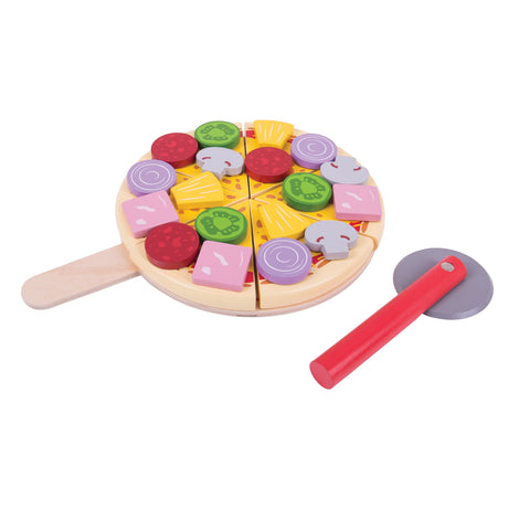 Pokarm zabawkowy Bigjigs - krojenie pizzy