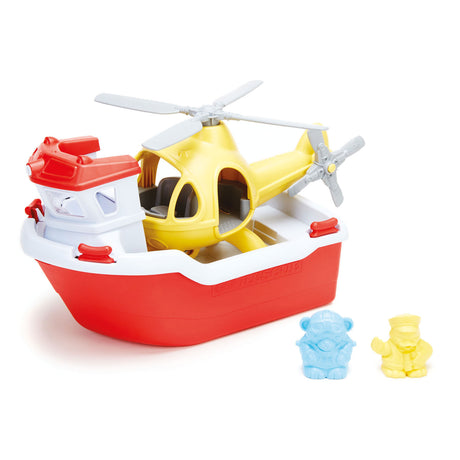 Green Toys Rescue Boat z helikopterem