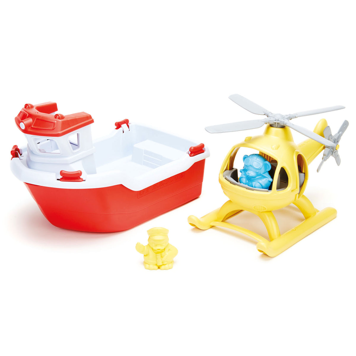 Green Toys Rescue Boat z helikopterem