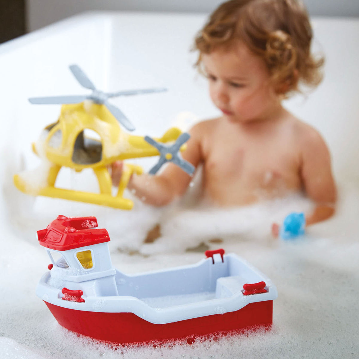 Green Toys Rescue Boat z helikopterem