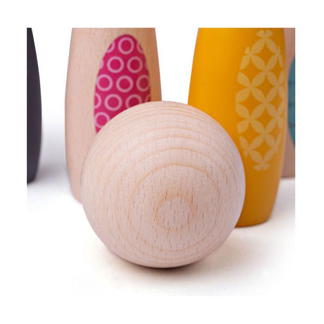 Simply Scandi Bigjigs Toys-gra w kręgle „zwierzęta leśne”-zabawki z drewna-drewniana gra w kręgle-7-częściowy