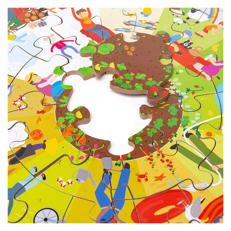 Puzzle podłogowe Bigjigs Cztery pory roku.