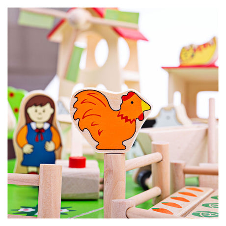 BigJigs Wooden Play Farm z akcesoriami, 48dlg.
