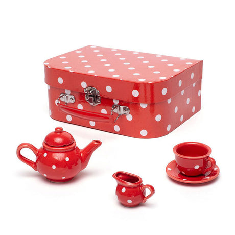 Porcelanowy serwis do herbaty Bigjigs w pudełku do przechowywania, 12 sztuk.