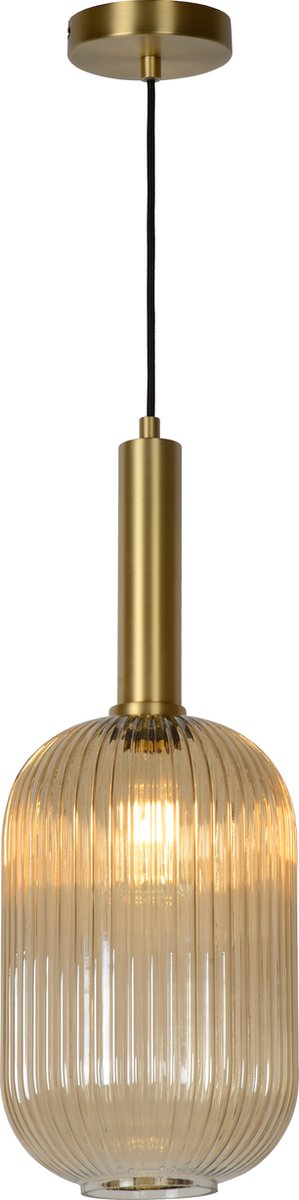 Lucide maloto - lampa wisząca - ø 20 cm - 1xe27 - bursztynowa