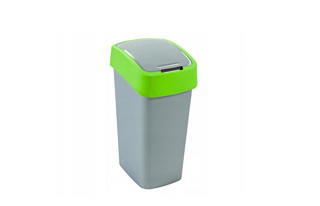 Curver flip bin vuilnisbak 25l ♪ silver green ♪
