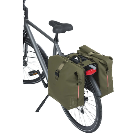 Podwójna torba rowerowa Basil soho nordlicht mik 41 litrów 15 x 31 x 38 cm - zieleń mchu