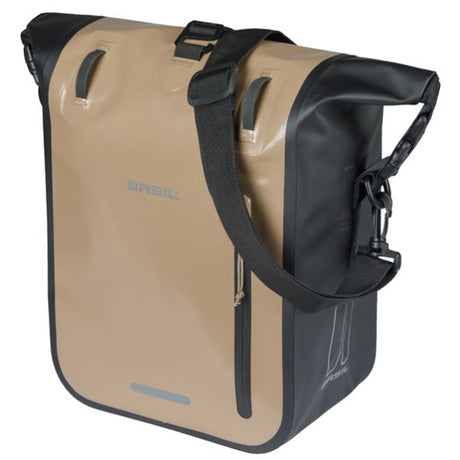 Basil pojedyncza torba rowerowa rivo m plandeka mik 12-15l 14 x 25 x 38 cm - piaskowa czerń