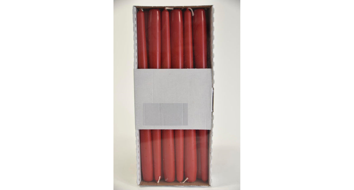 Kandelaarkaars 30 cm rood doos a 12