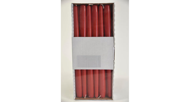 Kandelaarkaars 30 cm rood doos a 12