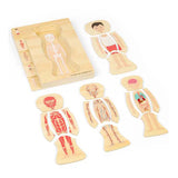 Drewniane puzzle anatomiczne Bigjigs - chłopiec, 26 elementów.