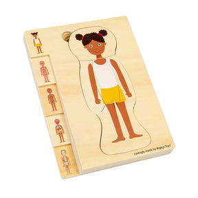 Drewniane puzzle anatomiczne Bigjigs - dziewczynka, 26 elementów.