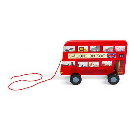 Drewniana figurka ciągnąca londyńskiego autobusu firmy Bigjigs