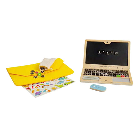 Zestaw drewnianych laptopów Bigjigs, 95 sztuk.