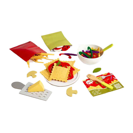 Makaron Bigjigs na zestaw do zabawy dla dwóch osób, 64 sztuki.