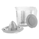 Plastikowa miarka Keeper antypoślizgowa 1l z pokrywką i wyciskarką do cytrusów ã˜14x15cm nordic grey