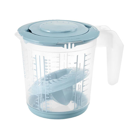 Plastikowa miarka Keeper antypoślizgowa 1l z pokrywką i wyciskarką do cytrusów ã˜14x15cm nordic blue